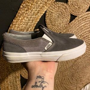 Youth gray leather vans